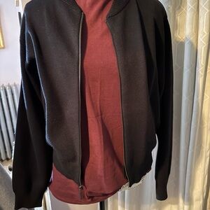 Marc New York Black Knit Zip-Up Sweater